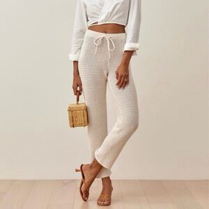 Reformation Rosso Open‎ Knit Crochet Pant